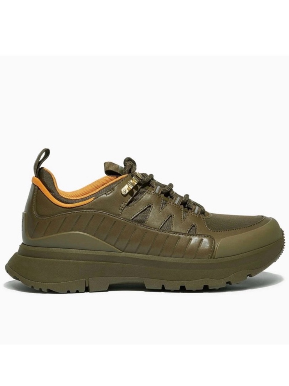 FitFlop Neo-D-Hyker Leather Mix Outdoor Trainers in Mossy Mix Size 6.5